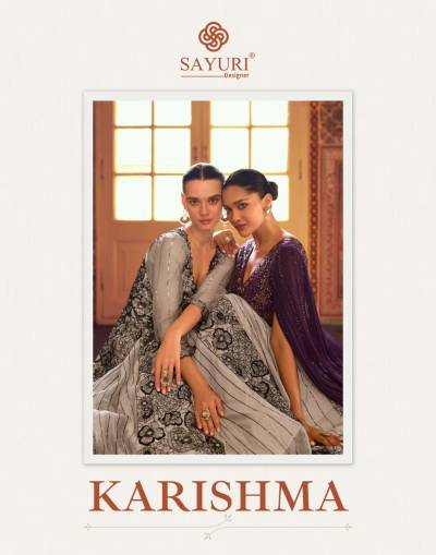  KARISHMA BY SAYURI DESIGNER PURE VISCOS SIMAR JACQUARD SILK GOWNS WHOLESALER IN INDIA 